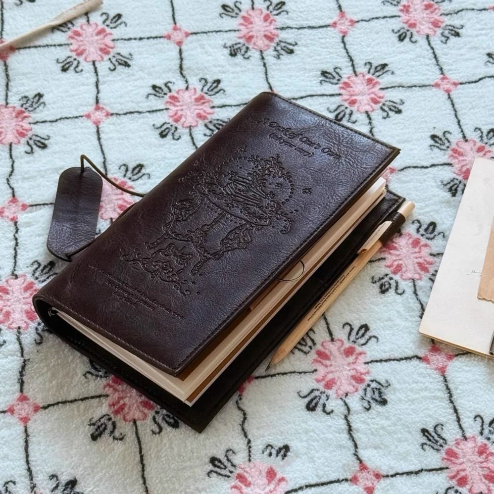 Leather Work Diary - دفتر ملاحظات أسود عتيق من الجلد