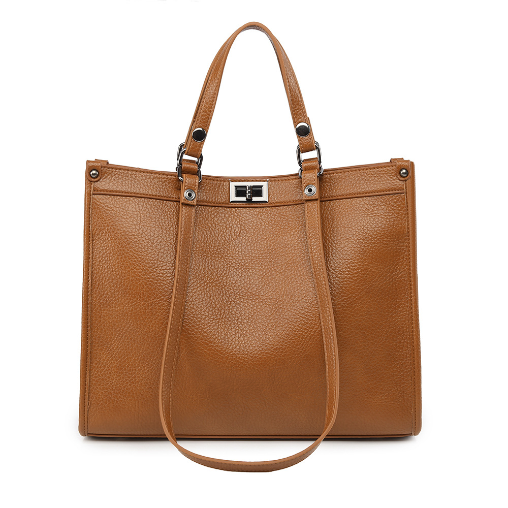 Leather Work Bag Women - حقيبة يد نسائية كبيرة السعة من