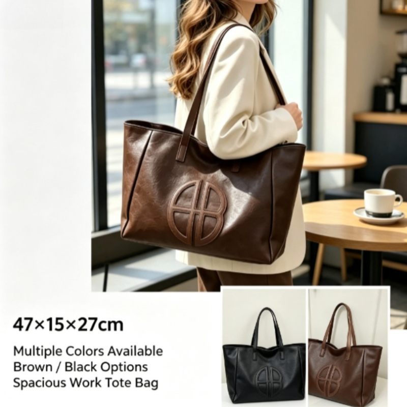 Leather Work Bag Women - حقيبة يد نسائية جديدة لعام 2026