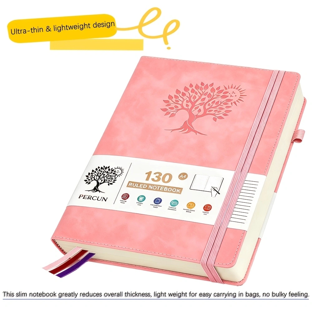 Leather Work Diary - دفتر يوميات بغلاف صلب مُسطّر بحجم