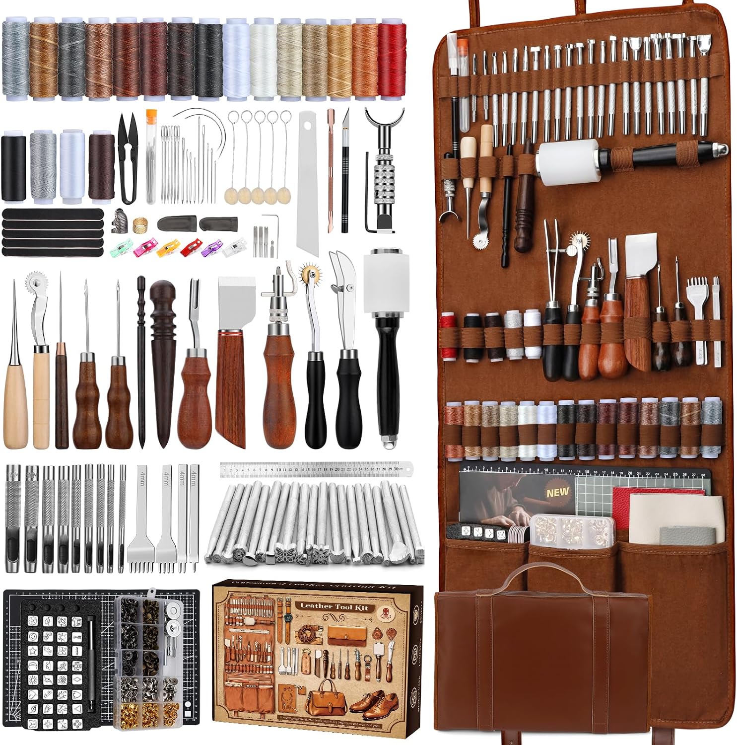 Leatherwork Tools - طقم أدوات العمل بالجلد، مجموعة أدوات