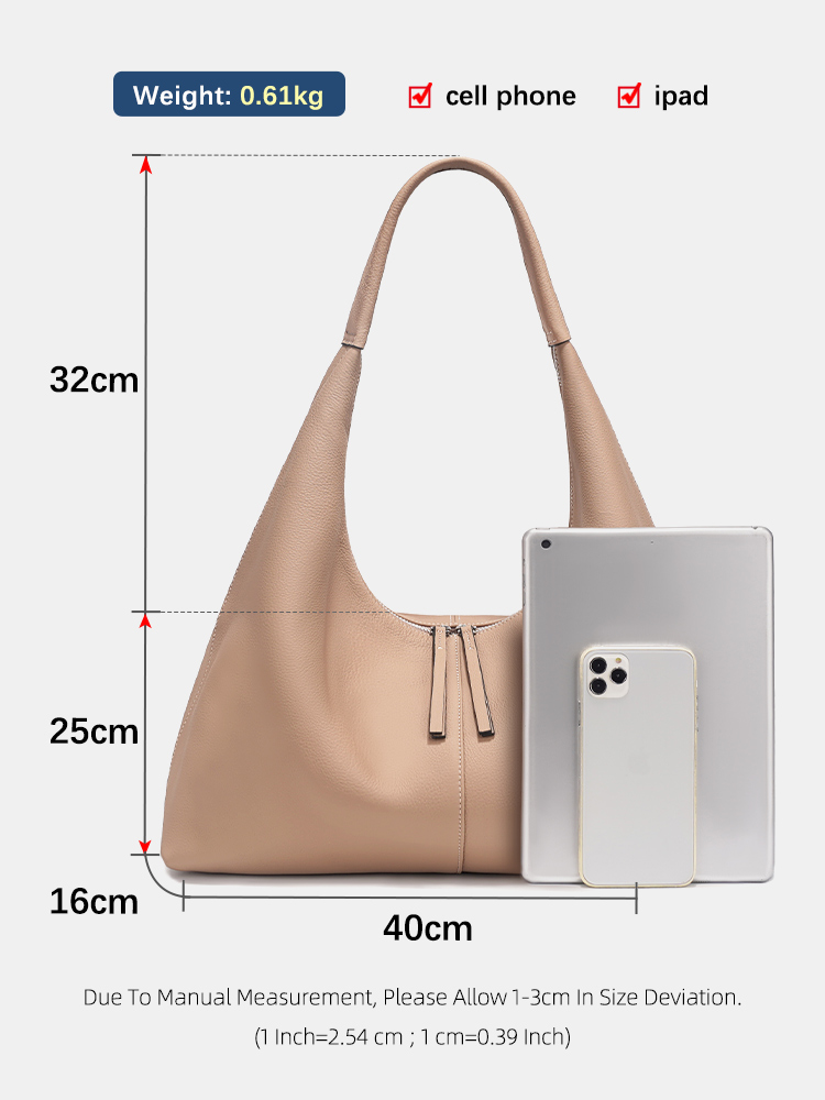 حقيبة هوبو نسائية من الجلد الط - مراجعة Leather Work Bag Women وسعره