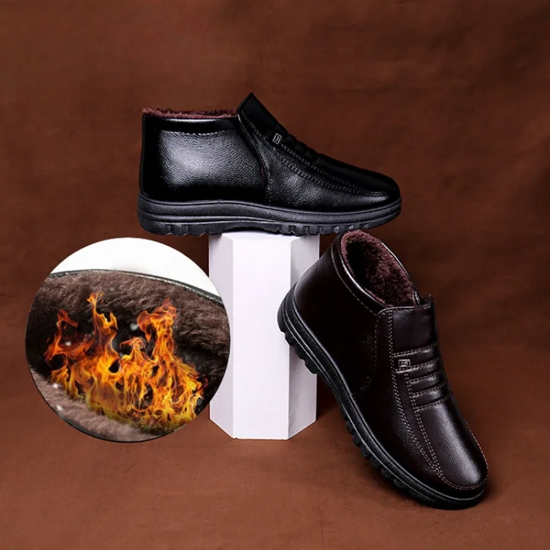 حجم كبير أحذية رجالية شتاء داف - مراجعة Leather Work Flats وسعره