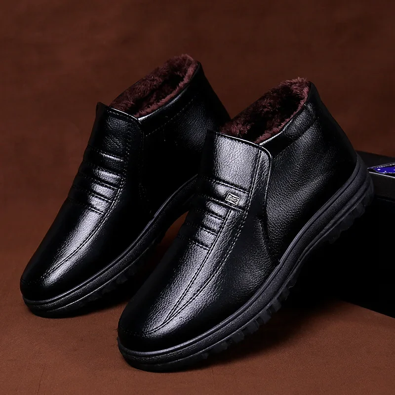 حجم كبير أحذية رجالية شتاء داف - مراجعة Leather Work Flats وسعره