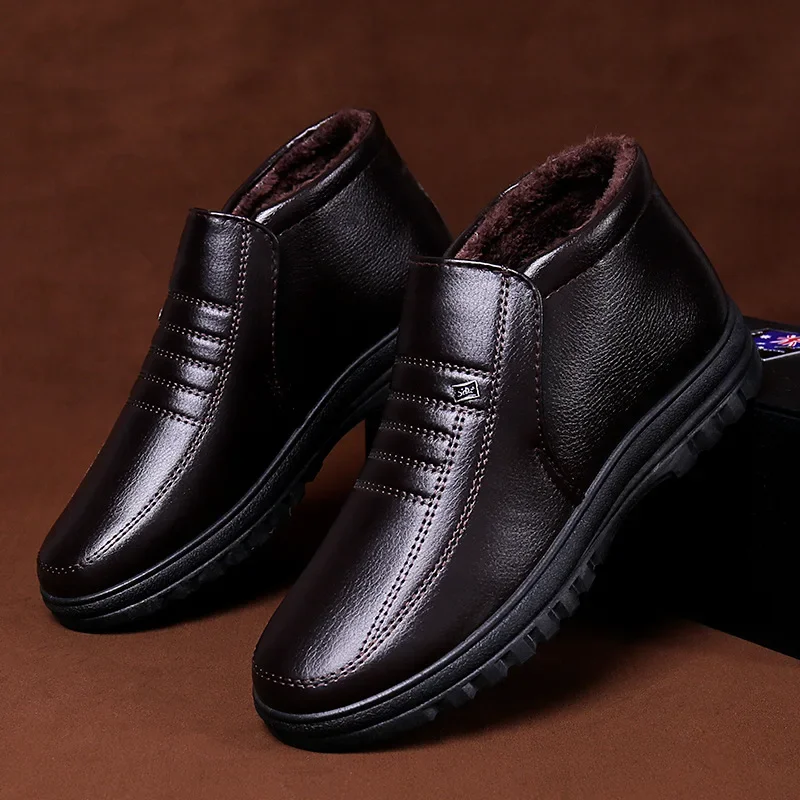 حجم كبير أحذية رجالية شتاء داف - مراجعة Leather Work Flats وسعره