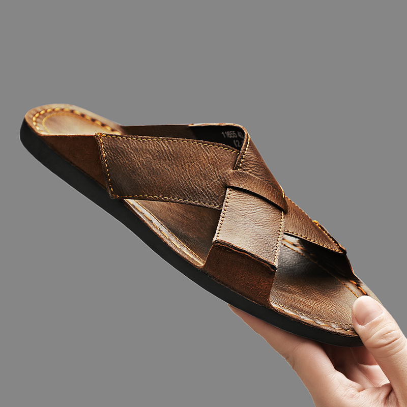موضة جلد أصلي للرجال النعال ال - مراجعة Leather Work Flats وسعره