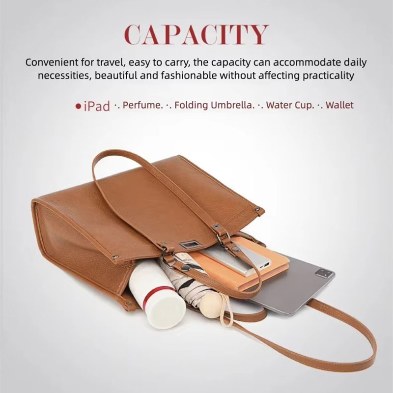 حقيبة يد نسائية كبيرة السعة من - مراجعة Leather Work Bag Women وسعره