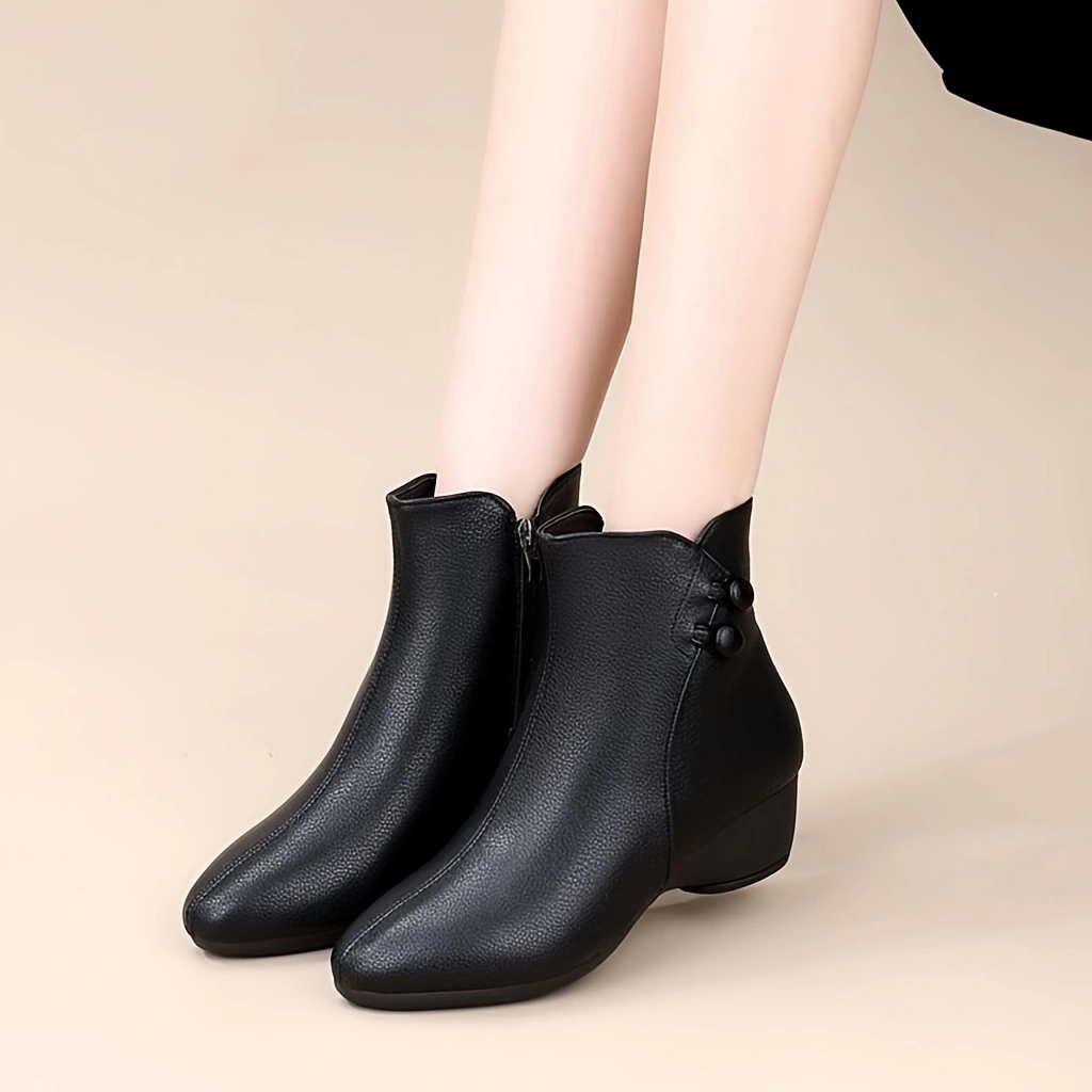أحذية كاحل نسائية بكعب ويدج مت - مراجعة Leather Work Flats وسعره