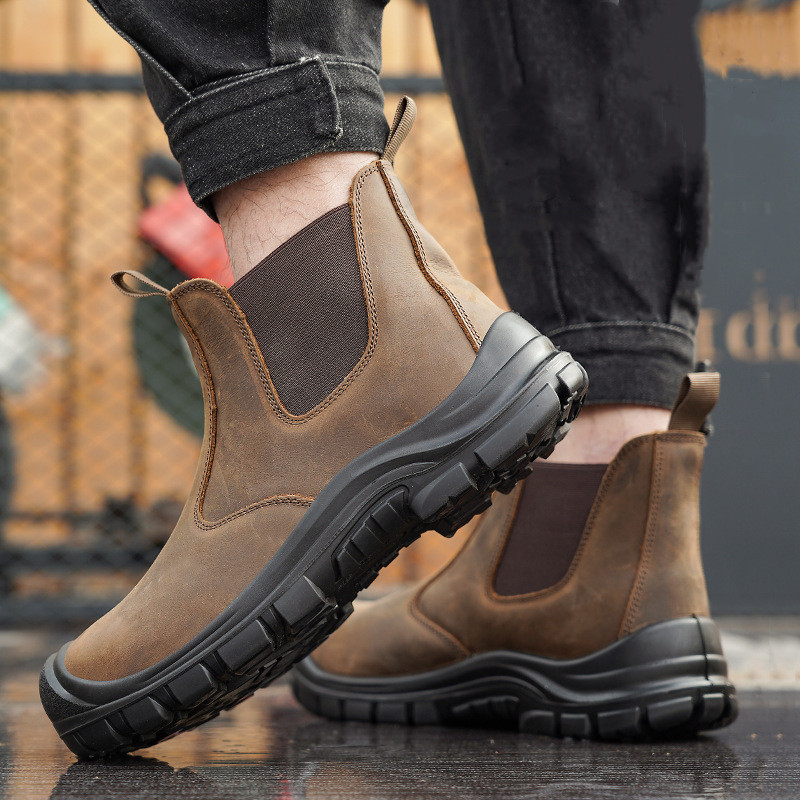 أغطية أصابع القدم الفولاذية لل - مراجعة Leather Work Flats وسعره