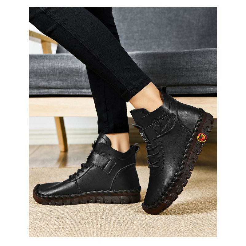 أحذية شتوية دافئة مبطنة بالصوف - مراجعة Leather Work Flats وسعره