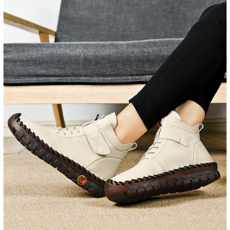 أحذية شتوية دافئة مبطنة بالصوف - مراجعة Leather Work Flats وسعره