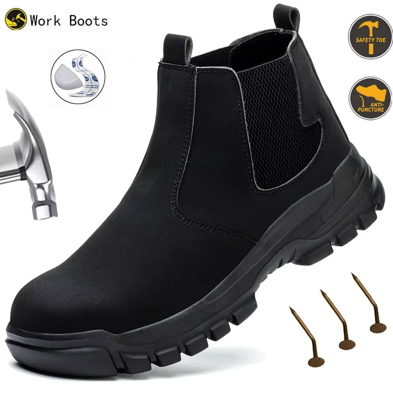 مقاوم للماء أحذية عمل السلامة  - مراجعة Leather Work Flats وسعره