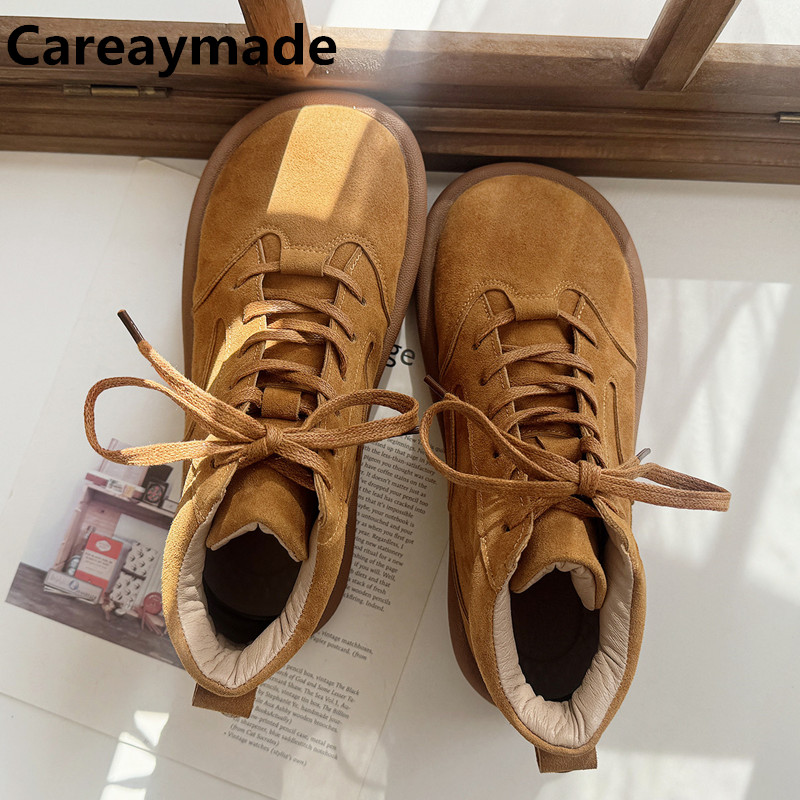 Careaymade-أحذية نسائية من الج - مراجعة Leather Work Flats وسعره