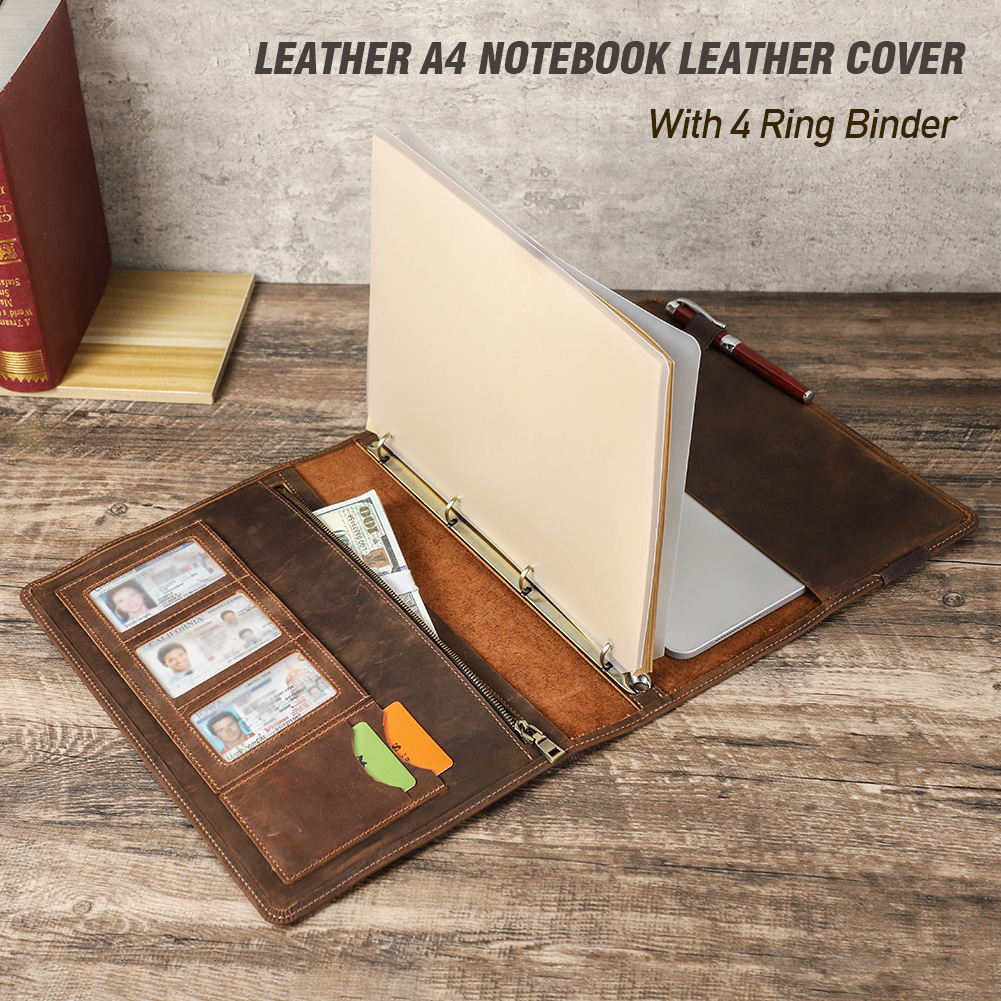 غطاء جلدي فاخر دفتر A4 ، محفظة - مراجعة Leather Work Folder وسعره