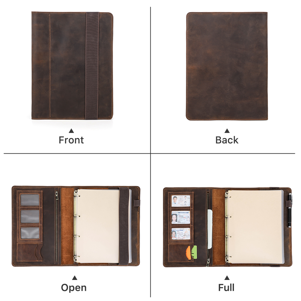 غطاء جلدي فاخر دفتر A4 ، محفظة - مراجعة Leather Work Folder وسعره